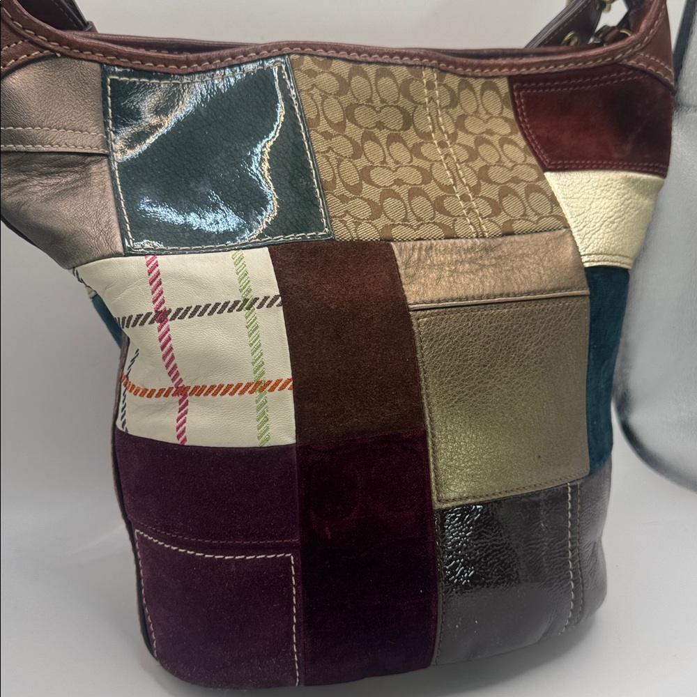Coach Bleeker Holiday Patchwork Duffle Bag - Picture 13 of 17